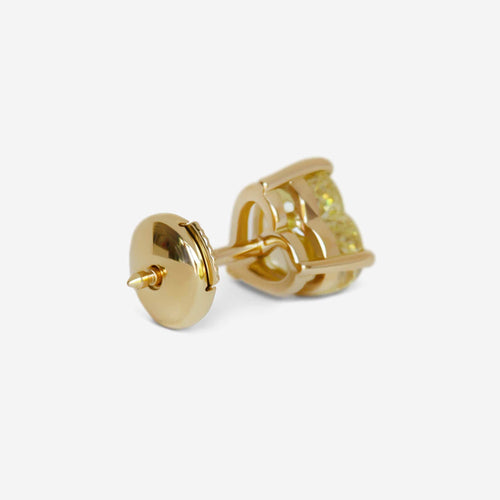 Boucles d'oreilles GIA - Boucles d'oreilles puces en diamants jaunes fancy, 2 ct chacun 58 Facettes 22588S