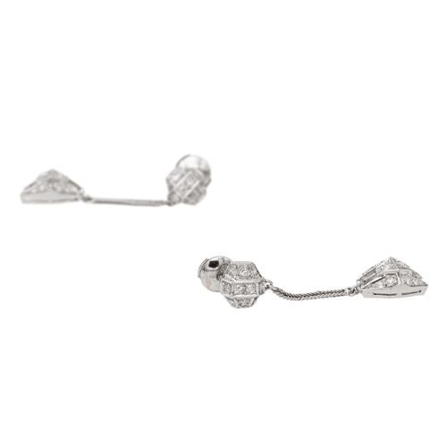 Boucles d'oreilles Boucles d'oreilles en or blanc 18 carats serties de diamants 58 Facettes 2259247CN