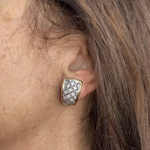 Boucles d'oreilles Boucles d’oreilles en or 18 ct bicolore et diamants 58 Facettes 22616