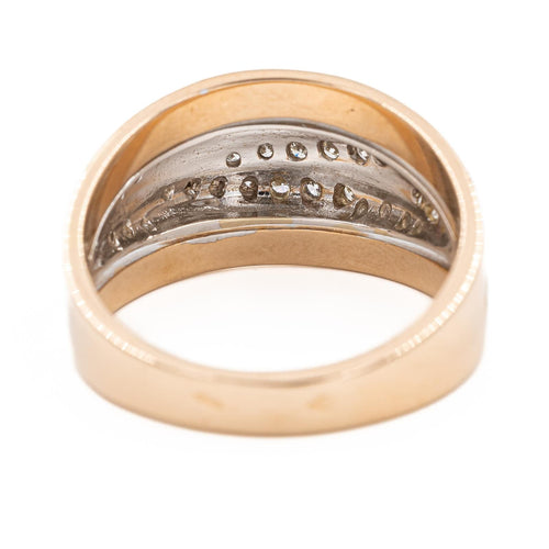 Bague 58 Bague en or rose et or blanc 18 carats pavée de diamants 58 Facettes 2264470CN