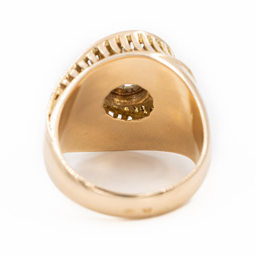 Bague 51 Bague rétro tourbillon en or jaune 18 carats et diamant 58 Facettes 2270589CN