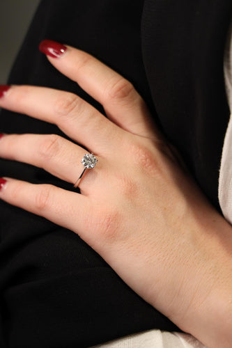 Bague 54 Bague solitaire en or blanc 18 carats avec diamant 1,25 ct 58 Facettes 2270623CN