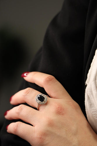 Bague 56 Bague Pompadour en or blanc 18 carats, saphir et diamants 58 Facettes 2282564CN