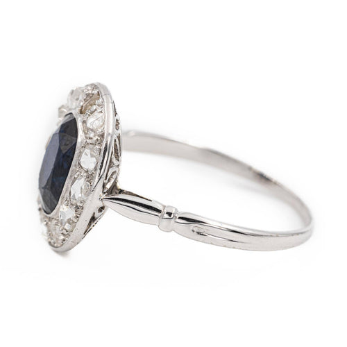 Bague 56 Bague Pompadour en or blanc 18 carats, saphir et diamants 58 Facettes 2282564CN