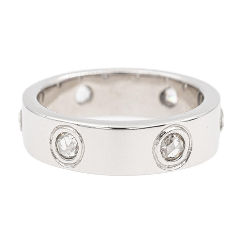 Bague 52 Alliance - Bague en or blanc 18 carats et diamants taille rose 58 Facettes 2282577CN