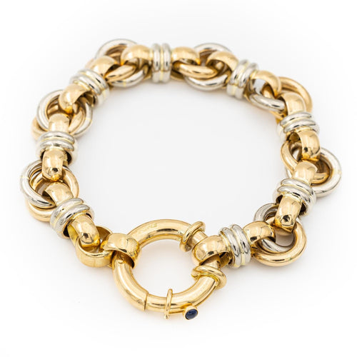Bracelet Caplain Bracelet  Or jaune, Or blanc Saphir 58 Facettes 2282993CN