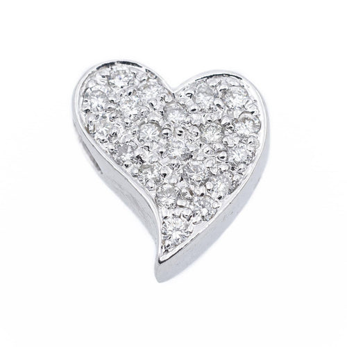 Pendentif Pendentif cœur en or blanc 18 carats et diamants 58 Facettes 2294580CN
