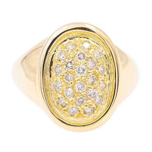 Bague 54 Bague chevalière en or jaune 18 carats et diamants 58 Facettes 2301445CN