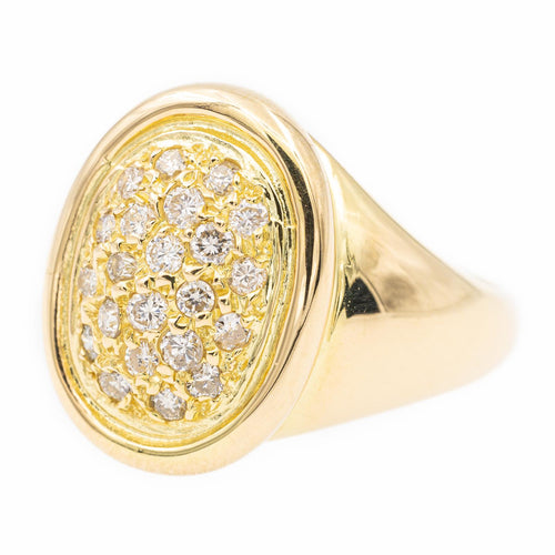 Bague 54 Bague chevalière en or jaune 18 carats et diamants 58 Facettes 2301445CN
