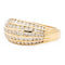 Bague 58 Bague bombée en or jaune 18 carats pavée de diamants 58 Facettes 2301450CN