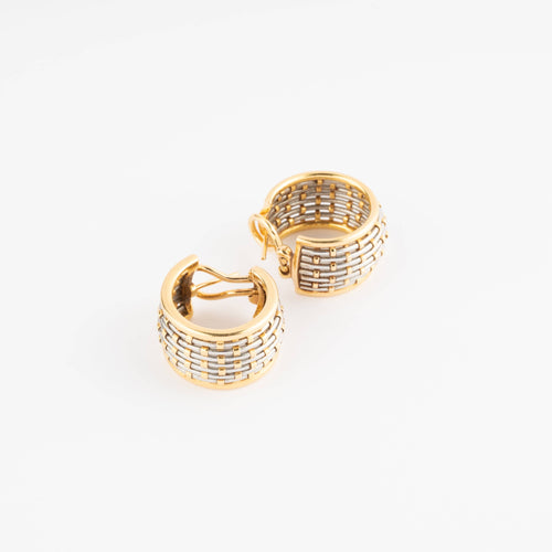 Boucles d'oreilles Cartier - Boucles d’oreilles créoles Vision en or et acier 58 Facettes 1