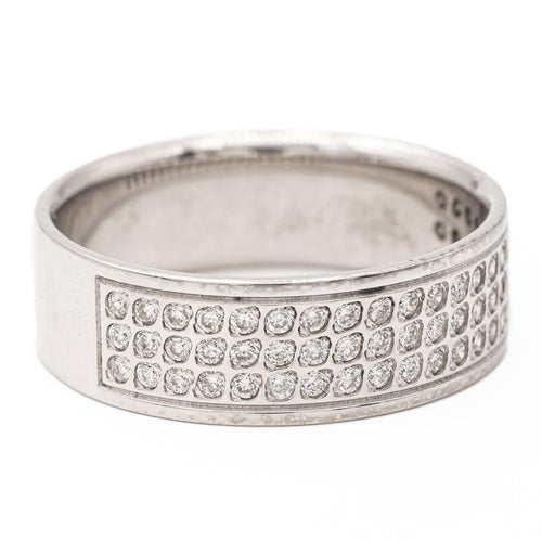 Bague 53 Bague demi-alliance en or blanc 18 carats et diamants 58 Facettes 2303326CN
