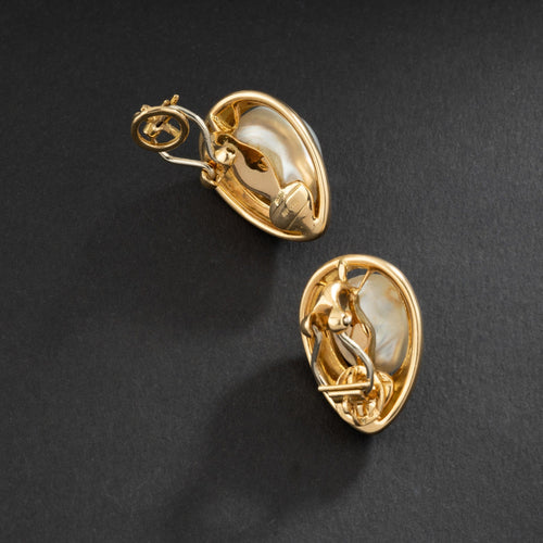 Boucles d'oreilles RepossI - Boucles d’oreilles gouttes en or jaune 18k et perles baroques 58 Facettes