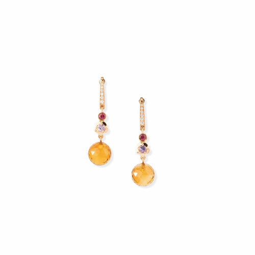 Boucles d'oreilles Chanel - Boucles d'oreilles Mademoiselle en or jaune 18k et citrine, rubellite, améthyste, diamant 58 Facettes