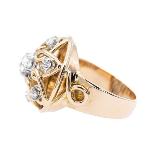 Bague 54 Bague Cocktail Or jaune, Platine Diamant 58 Facettes 2307606CN