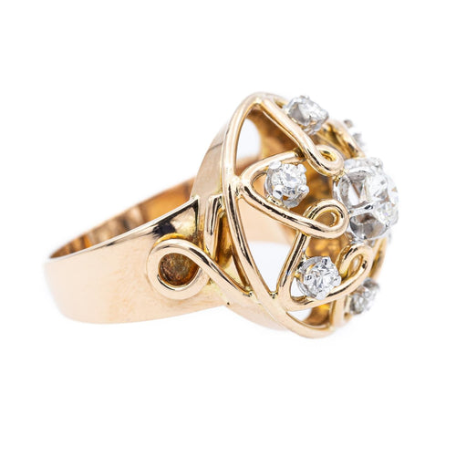 Bague 54 Bague Cocktail Or jaune, Platine Diamant 58 Facettes 2307606CN
