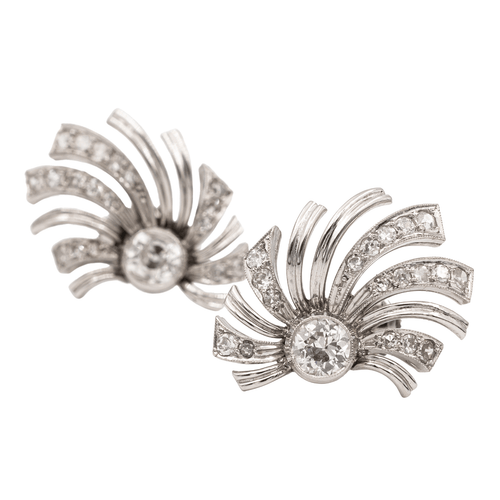 Boucles d'oreilles Boucles d'oreilles Art déco en or blanc 18 carats et diamants 58 Facettes 2308535CN