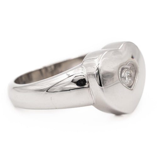 Bague 55 Chopard Happy Diamonds Icons - Bague cœur en or blanc et diamant 58 Facettes 2308894CN