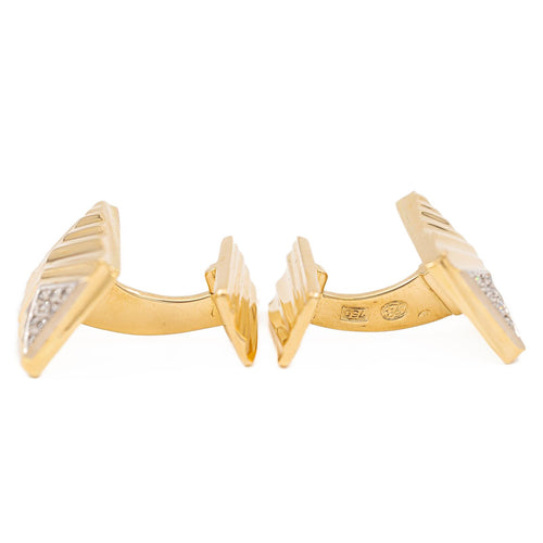 Boutons de manchette Boutons de manchette - Or jaune et or blanc 18 carats et diamants 58 Facettes 2308977CN