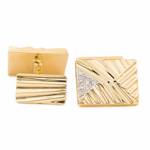 Boutons de manchette Boutons de manchette - Or jaune et or blanc 18 carats et diamants 58 Facettes 2308977CN