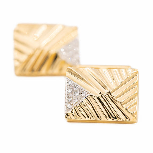 Boutons de manchette Boutons de manchette - Or jaune et or blanc 18 carats et diamants 58 Facettes 2308977CN
