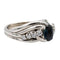 Bague 53 Bague en or blanc 18 carats avec saphir et diamants 58 Facettes 2308979CN