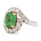 Bague 53 Bague Pompadour en or blanc 18 carats, platine, émeraude et diamants 58 Facettes 2308981CN