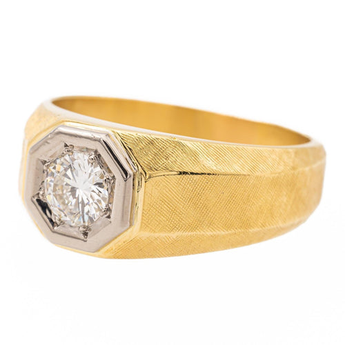 Bague 57 Bague solitaire Or jaune, Or blanc Diamant 58 Facettes 2308983CN