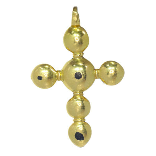 Pendentif Pendentif croix baroque en or jaune 18 ct et diamants 58 Facettes 23096-0089