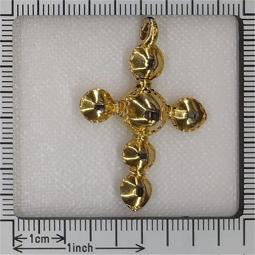 Pendentif Pendentif croix baroque en or jaune 18 ct et diamants 58 Facettes 23096-0089