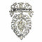 Broche Cœur flamand antique - Broche en argent et diamants taille rose 58 Facettes 23124-0015