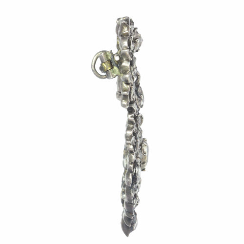 Broche Cœur flamand antique - Broche en argent et diamants taille rose 58 Facettes 23124-0015