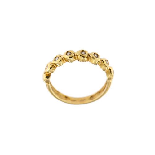 Bague 54 Bague rivière en or jaune 18 kt et diamants 58 Facettes 23130