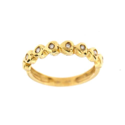 Bague 54 Bague rivière en or jaune 18 kt et diamants 58 Facettes 23130