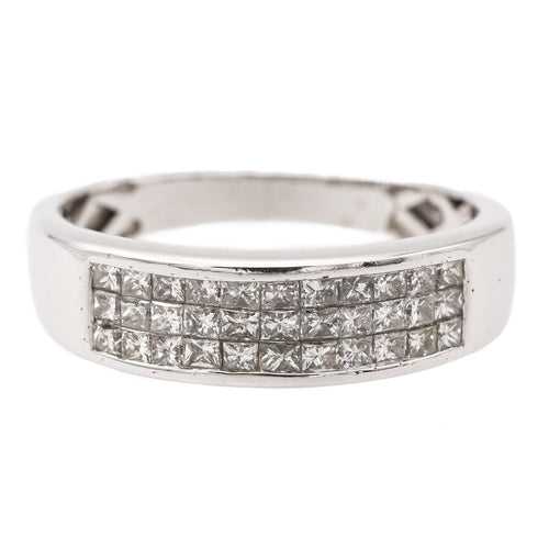 Bague 50 Bague Bandeau Or blanc Diamant 58 Facettes 2313082CN