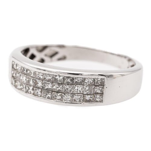 Bague 50 Bague bandeau en or blanc 18 carats et diamants 58 Facettes 2313082CN