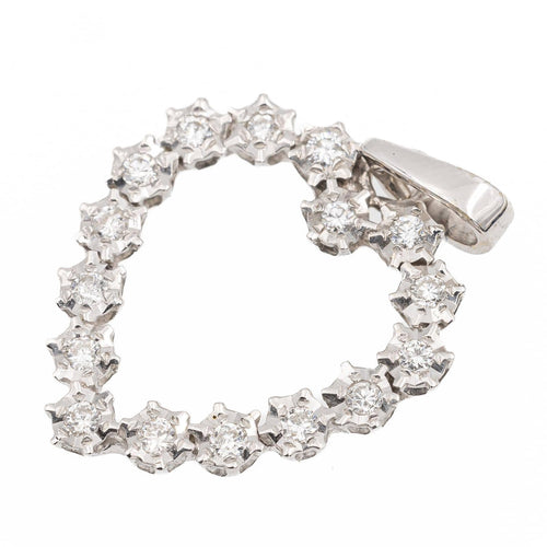 Pendentif Pendentif cœur en or blanc 18 carats et diamants 58 Facettes 2315026CN