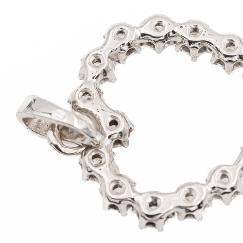 Pendentif Pendentif cœur en or blanc 18 carats et diamants 58 Facettes 2315026CN