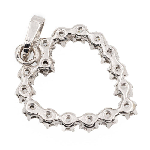 Pendentif Pendentif cœur en or blanc 18 carats et diamants 58 Facettes 2315026CN