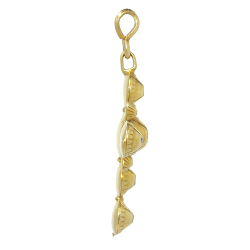 Pendentif Croix pendentif rococo en or jaune 18K et diamants 58 Facettes 23271-0584