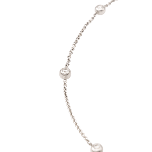 Collier Collier en or blanc 18 carats serti de diamants 58 Facettes 2328938CN