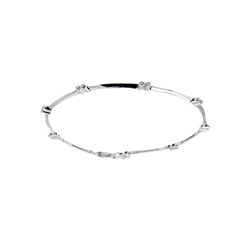 Bracelet Bracelet à segments en or blanc 18 ct avec diamants 58 Facettes 23296
