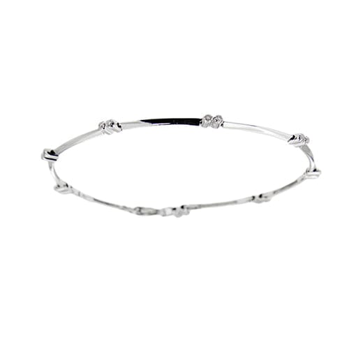 Bracelet Bracelet à segments en or blanc 18 ct avec diamants 58 Facettes 23296