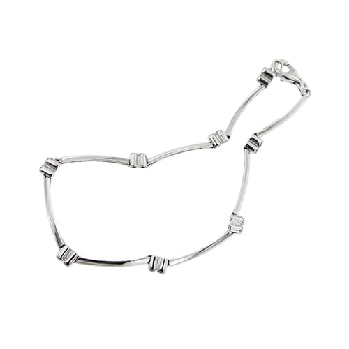 Bracelet Bracelet à segments en or blanc 18 ct avec diamants 58 Facettes 23296