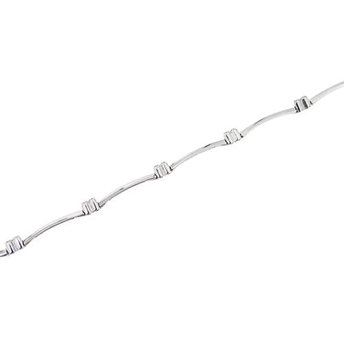 Bracelet Bracelet à segments en or blanc 18 ct avec diamants 58 Facettes 23296