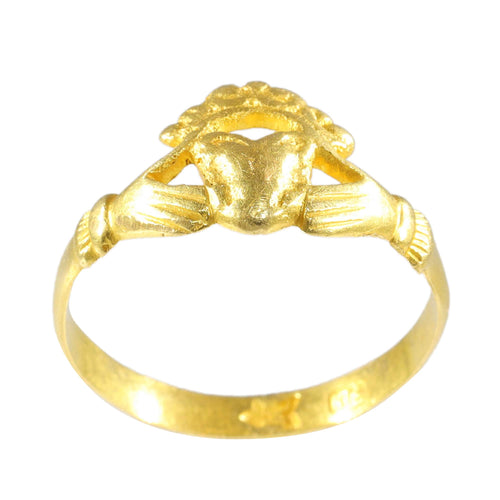 Bague 53 Bague Claddagh baroque vers 1670 en or jaune 58 Facettes 23304-0151