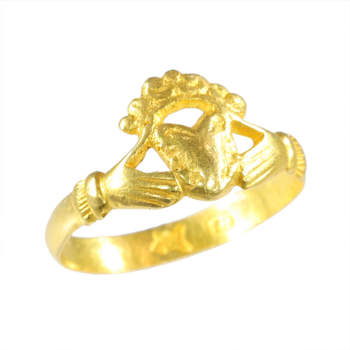 Bague 53 Bague Claddagh baroque vers 1670 en or jaune 58 Facettes 23304-0151