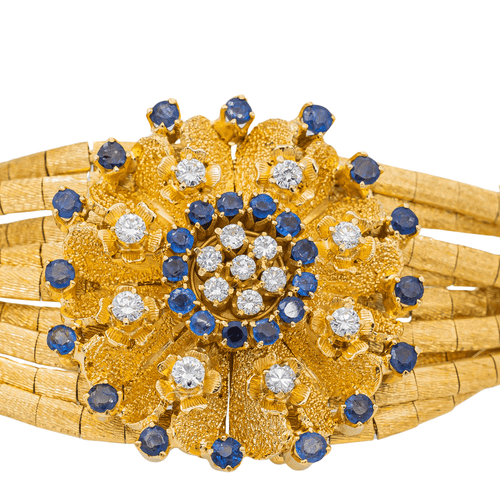 Bracelet Bracelet Manchette Or jaune Diamant, Saphir 58 Facettes 2331748CN