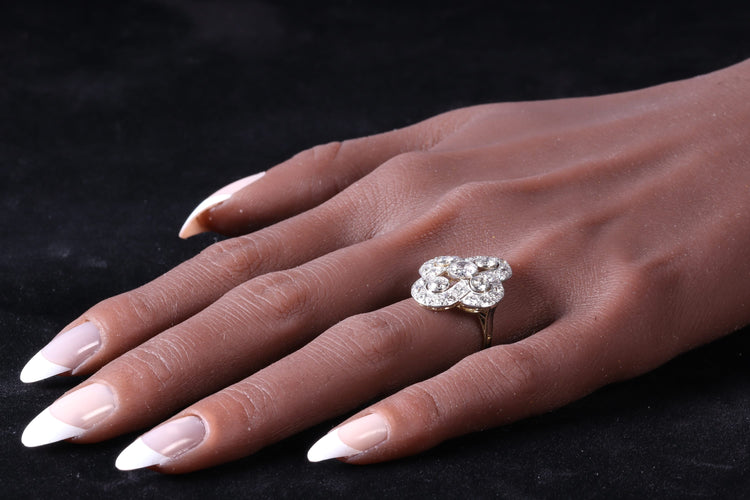 Bague 52 Bague Art déco 1930 en or jaune 18K et diamants 58 Facettes 23345-0110