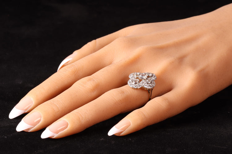 Bague 52 Bague Art déco 1930 en or jaune 18K et diamants 58 Facettes 23345-0110